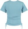 America Today Elsa cropped T shirt met ribstructuur en rijgdetail online kopen