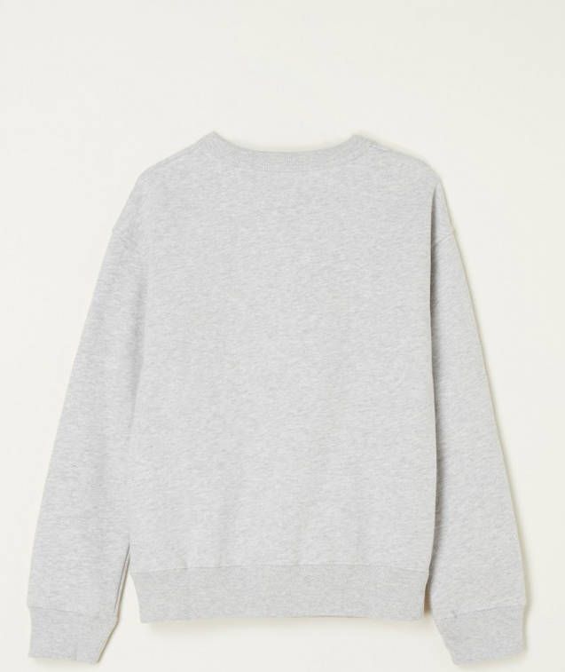 America Today Junior sweater Soel met tekst mid grey melange online kopen