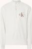 Calvin Klein Lichtgrijze Trui Monologo Waffle Half Zip Hwk online kopen