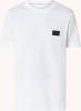 Calvin klein T shirt met ronde hals, shrunken badge op de borst online kopen