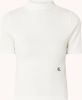 Calvin klein T shirt in ribtricot met opstaande kraag en korte mouwen online kopen