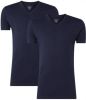 Claesens T shirts 2 pack V neck T shirt SS Blauw online kopen