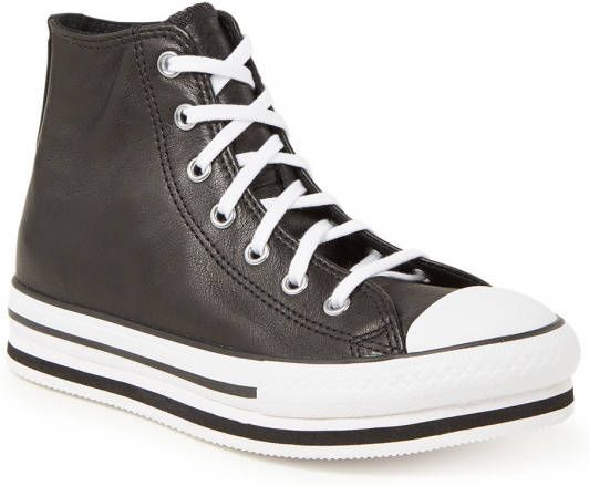 Converse Chuck Taylor All Star Platform EVA Hi leren sneakers met plateauzool zwart wit Bambooz