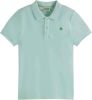Scotch and Soda T shirts Garment Dyed Short Sleeved Pique Polo Groen online kopen