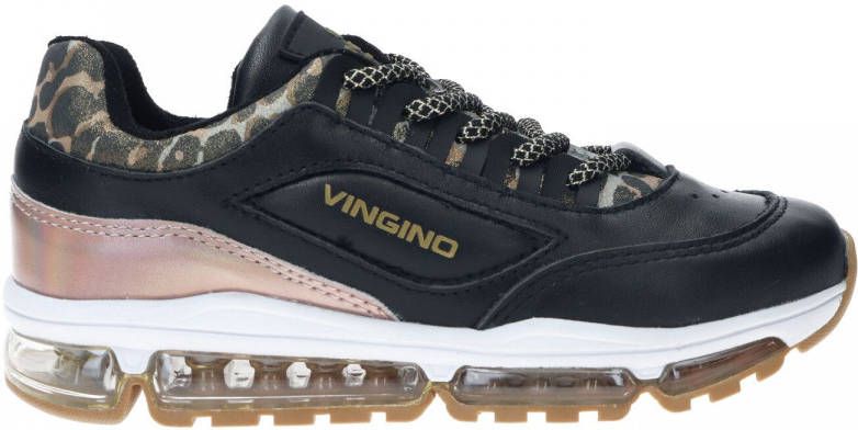 Vingino Fenna 2 leren sneakers zwart/roségoud online kopen