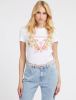 Guess T shirts Short Sleeve Crewneck Triangle Flowers Tee Wit online kopen