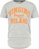 Vingino Essentials T shirt met logo lichtgrijs melange/oranje online kopen