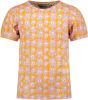 Moodstreet Lila T shirt T shirt Aop Flower With Puffed Sleeve online kopen