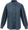 Scotch & Soda Puff Sleeved Denim Shirt , Blauw, Dames online kopen