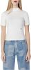 Calvin klein T shirt in ribtricot met opstaande kraag en korte mouwen online kopen