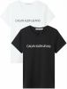 Calvin Klein Shirt met ronde hals Institutional Logo 2 pack tee met jeans logo opschrift(set, Set van 2 ) online kopen