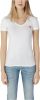 Guess T shirts Short Sleeve V neck Mini Triangle Tee Wit online kopen