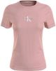 Calvin Klein Shirt met ronde hals MONOGRAM LOGO SLIM FIT TEE met jeans logoprint online kopen