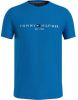 Tommy Hilfiger Regular Fit T Shirt ronde hals blauw, Effen online kopen