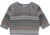 NAME IT BABY newborn baby gestreepte ribgebreide trui NBMSOPAS van biologisch katoen grijs/wit/bruin online kopen