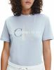 Calvin Klein Lichtblauwe T shirt Two Tone Monogram Regular Tee online kopen