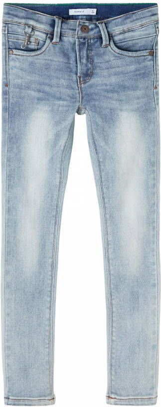 NAME IT KIDS low waist slim fit jeans NKMTHEO light denim online kopen