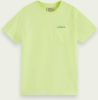 Scotch & Soda Garment dyed T shirt van biologisch materiaal met zak online kopen