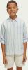 Scotch & Soda Blauw/wit Gestreepte Casual Overhemd Yarn Dyed Long Sleeve Linen Shirt online kopen