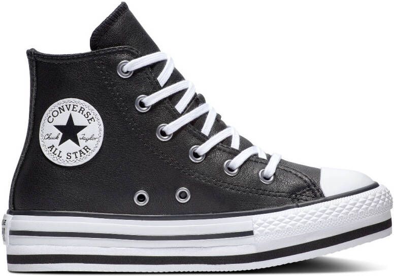 Converse Chuck Taylor All Star Platform EVA Hi leren met plateauzool zwart/wit - Bambooz.nl