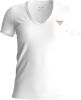 Guess T shirts Short Sleeve V neck Mini Triangle Tee Wit online kopen