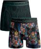 Muchachomalo Boxershorts 2 Pack Shorts Myth Indo Donkergroen online kopen