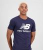 New Balance T shirts Essentials Stacked Logo Tee Donkerblauw online kopen
