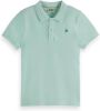 Scotch and Soda T shirts Garment Dyed Short Sleeved Pique Polo Groen online kopen