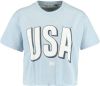 America Today T shirt met printopdruk lichtblauw online kopen