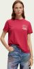 Scotch & Soda Regular fit T shirt van biologisch katoen met omslag aan de mouwen online kopen