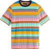 Scotch and Soda T shirts Structure Striped Crewneck Jersey T Shirt Roze online kopen