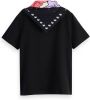 Scotch & Soda Zwarte T shirt Regular fit Organic Cotton T shirt With Detachable Bandana online kopen