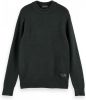 Scotch and Soda Truien Soft knit crewneck pull with higher rib collar Groen online kopen