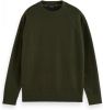 Scotch and Soda Truien Structure knitted raglan sleeve pullover contains Wool Groen online kopen