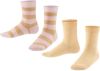 FALKE Happy Stripe sokken set van 2 lichtroze/beige online kopen