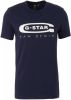 G-Star T Shirt Navy Met Wit Logo(D15104 336 6067 ) online kopen