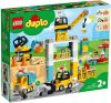 Lego 10933 DUPLO Bouw met Torenkraan, Vrachtwagen, Graafmachine en Hotdog Kraam, Speelgoed voor Peuters vanaf 2 Jaar online kopen