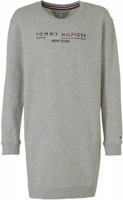 Tommy Hilfiger sweatjurk met logo grijs melange Bambooz