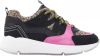 Vingino Lidya leren sneakers met panterprint zwart/roze online kopen