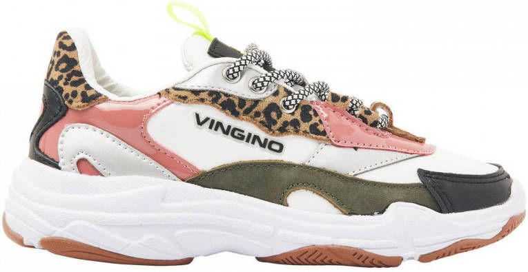 Vingino Vincia chunky leren sneakers wit/roze online kopen