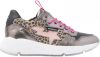 Vingino Zetta leren sneakers met panterprint roze/metallic online kopen