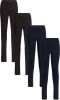 WE Fashion legging set van 4 donkerblauw/zwart online kopen