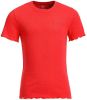 WE Fashion ribgebreid T shirt met borduursels rood online kopen