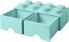 Room Copenhagen LEGO Opberglade 8 Brick Knoppen 2 Laden(Aqua Lichtblauw ) online kopen